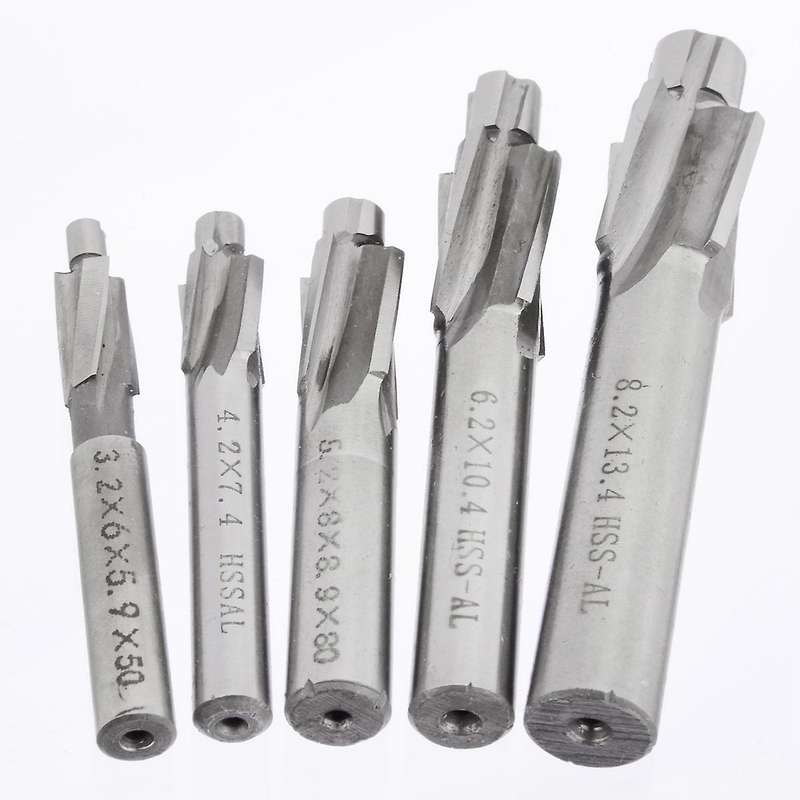 5pcs Hss Counterbore End Mill M3-m8 Pilot Slotting Tool