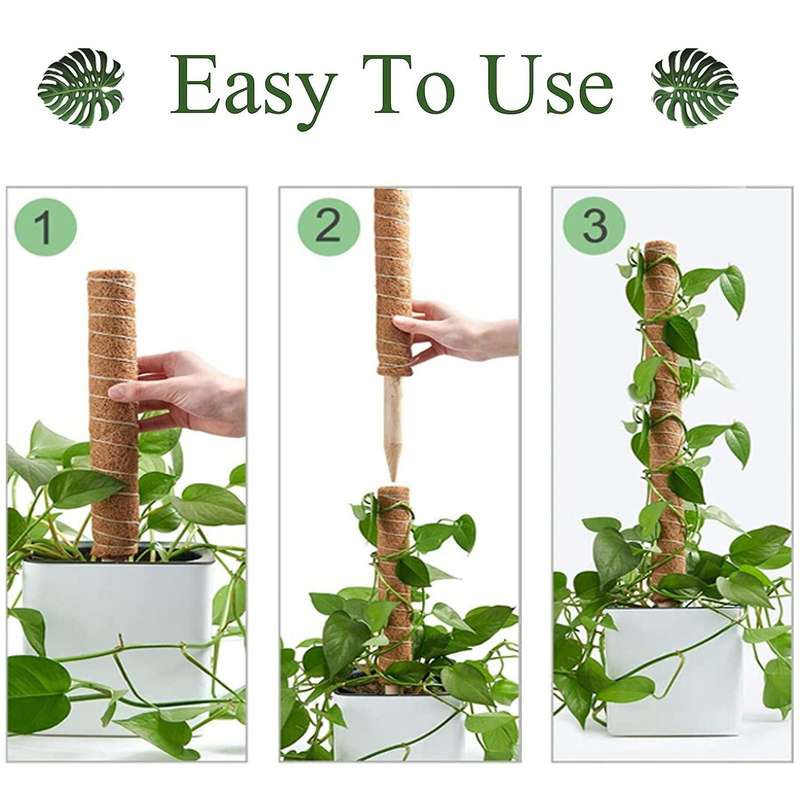 15.7 Inch Coco Coir Moss Pole for Monstera and Potted Plants to Grow