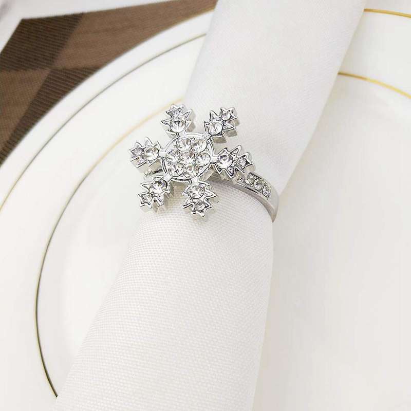 12 Pcs Snowflake Napkin Rings Set