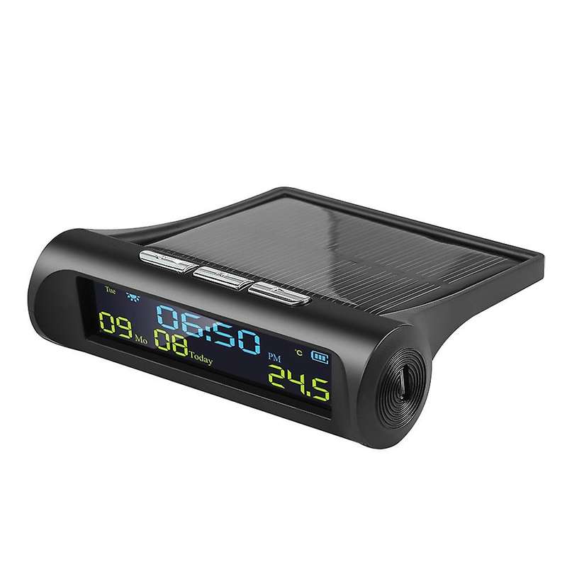 Car Solar Digital Clock for Outdoor Personal Car Part Decoration A