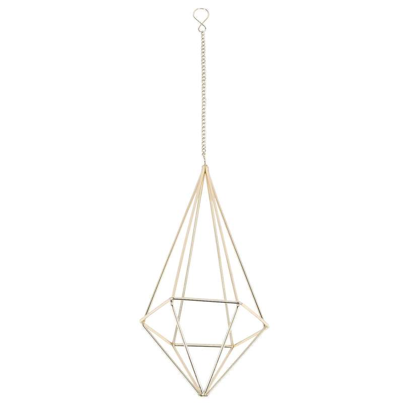 2x Hanging Air Plant Holder with Chain Tillandsia Container Gold
