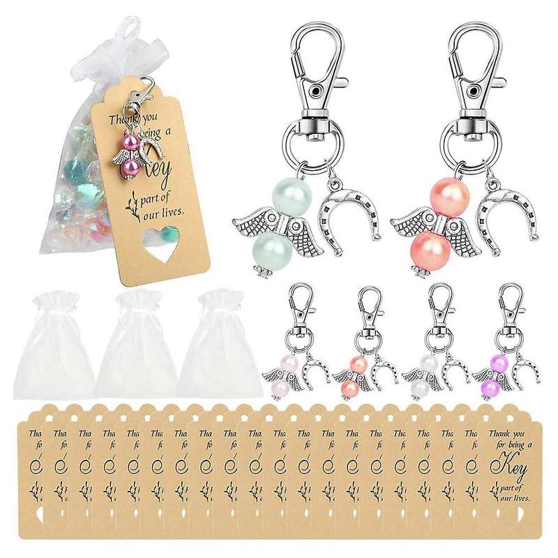Mini Pearl Angle Guardian Angel Lucky Charm Keychains