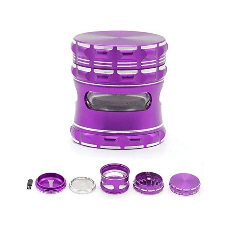 4 Part Metal Herb Grinder Large Spice Grinder Purple