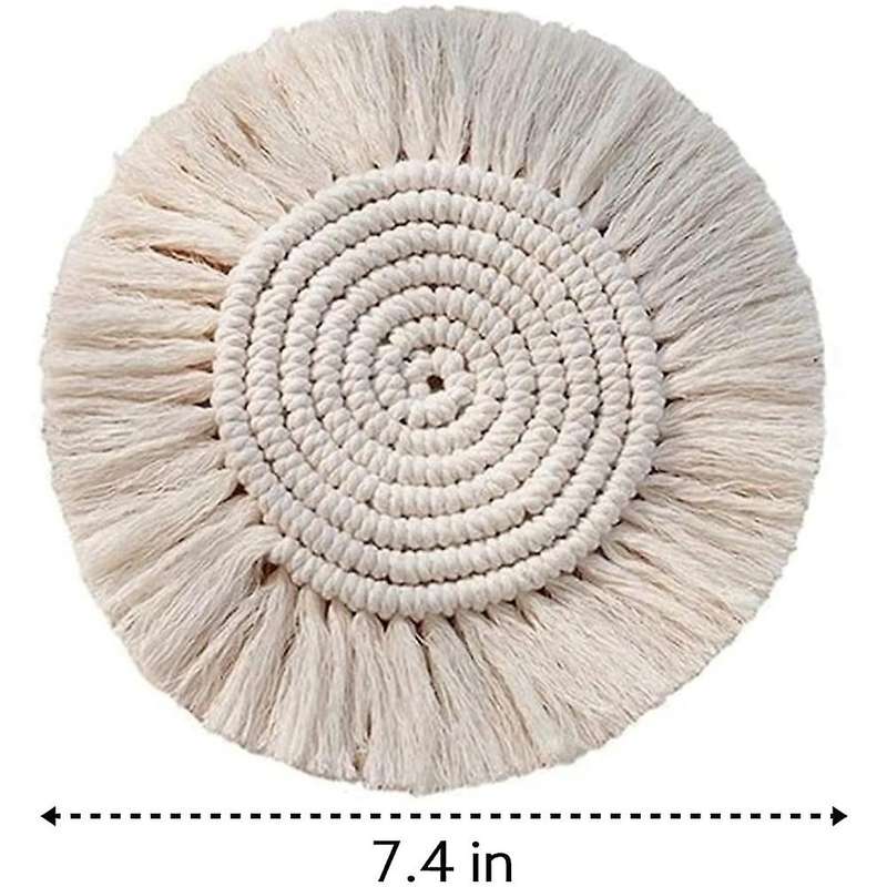 Macrame Coasters Set Of 4 - Coaster with Tassel Boho Home Decoration