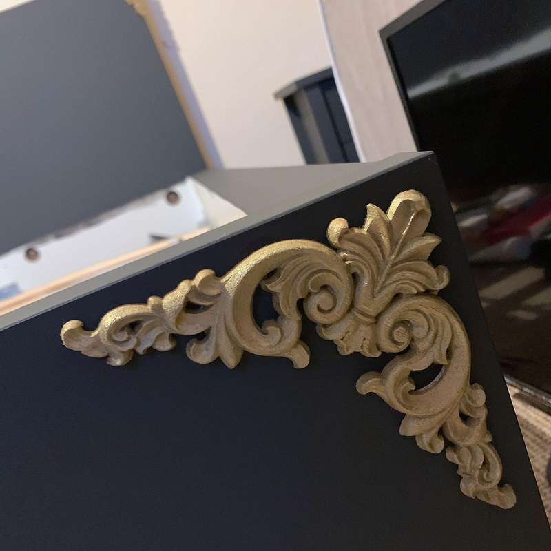 4pcs Wood Carved Mouldings Corner Onlay Applique Furniture Home Decor