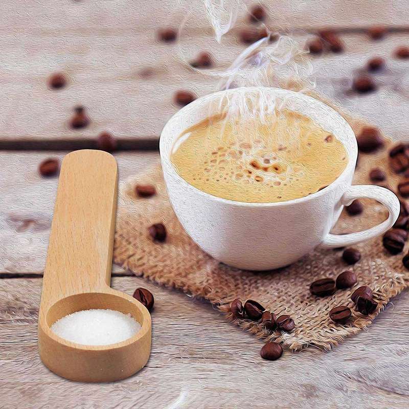 6 Pcs Wooden Coffee Scoop&bag Clip,measuring Scoop,for Ground Beans