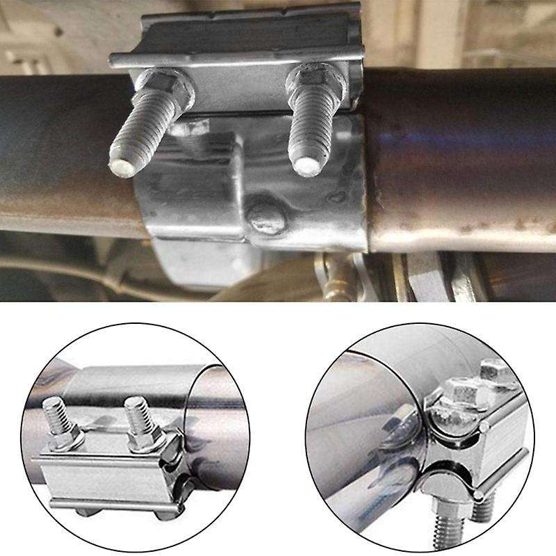 Car Modified 2.5 Inch 63mm Exhaust Pipe Clamp Tail Throat Hoop