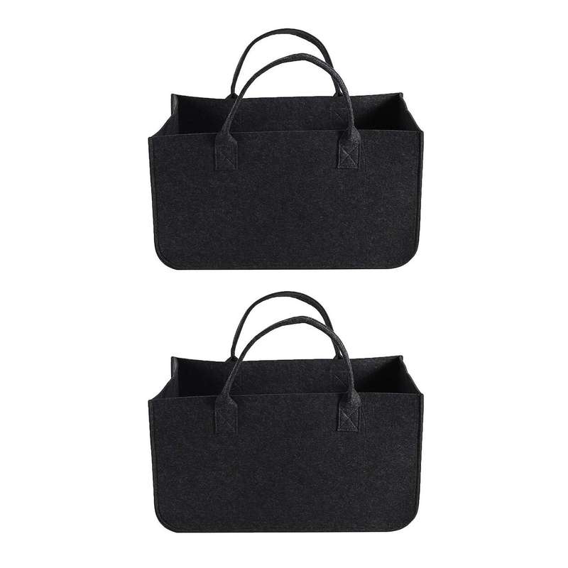 2x Felt Storage Bag Large Capacity Casual Shopping Bag