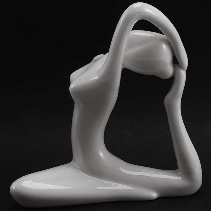 Abstract Art Ceramic Yoga Poses Yoga Lady Figure Statue Ornament 8