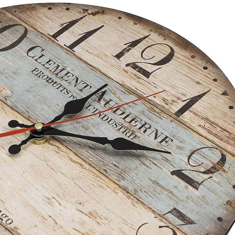 12 Inch Wooden Wall Clock Numerals Rustic Style Home Decor Wall Clock