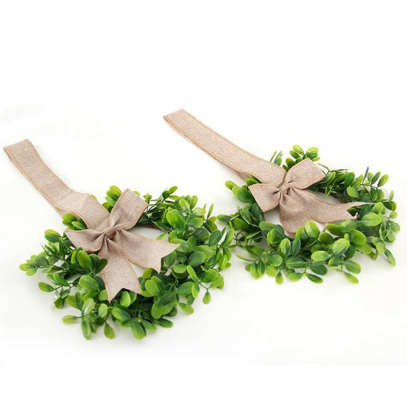 2pcs Faux Kitchen Cabinet Decorative Wreath for Front Door Decor A