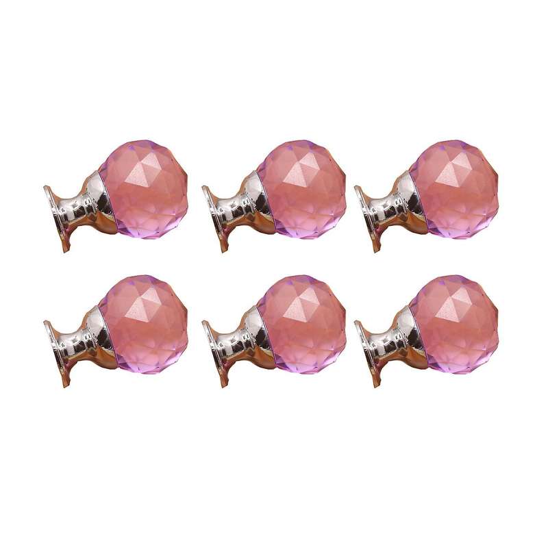 6 Pcs Crystal Handles Drawer Pull with Screws for Furiture Hardware
