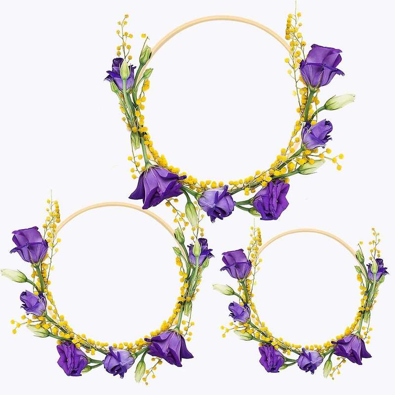 12pcs Wooden Bamboo Wreath Rings for Wedding 8inch 10inch 12inch