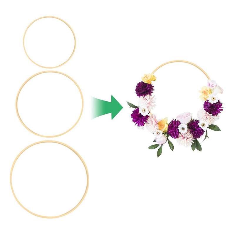 12pcs Wooden Bamboo Wreath Rings for Wedding 8inch 10inch 12inch