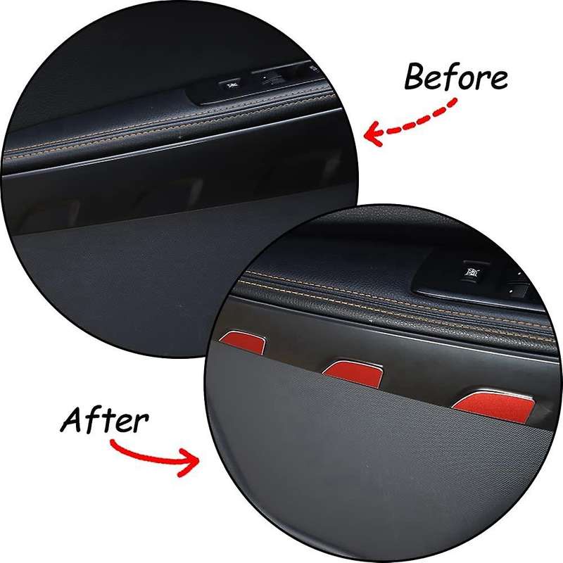 10pcs for Ford Ranger 2015-2022 Car Inner Door Panel Cover, Red