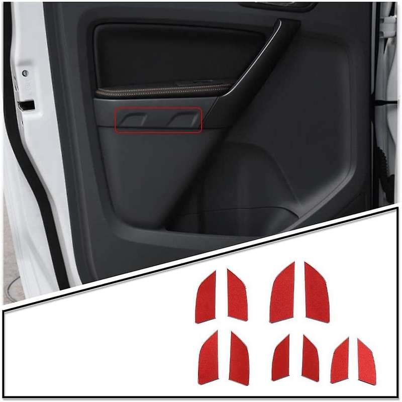 10pcs for Ford Ranger 2015-2022 Car Inner Door Panel Cover, Red