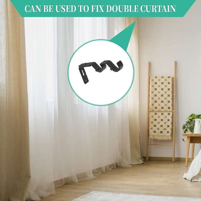 3 Pcs Heavy Duty Curtain Rod Brackets Adjustable Double Rod Holders