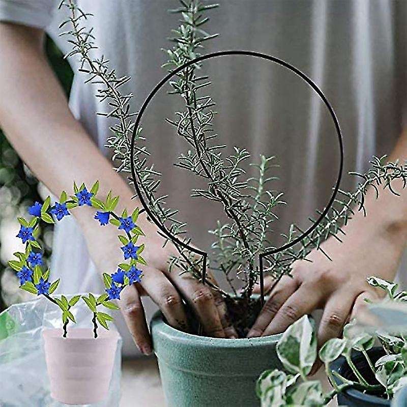 6 Pack Metal Green Plant Support for Plants Stand (round Shaped)