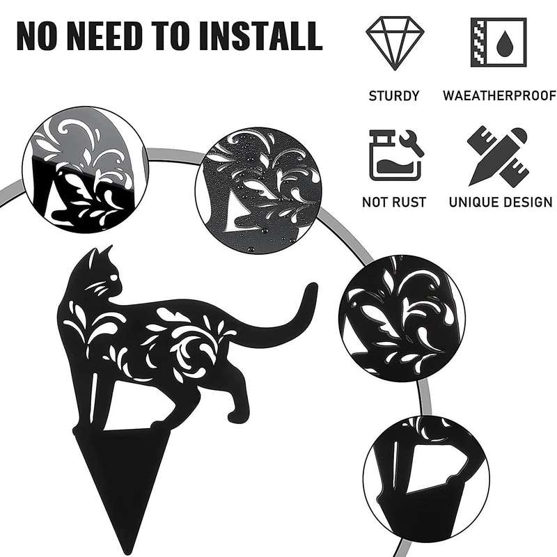 Cat Garden Stake Acrylic Outdoor Statue for Yard Garden Decor,lawn