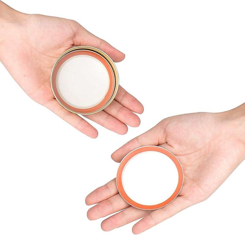 24 Sets 70mm Lids& Bands,mason Jar ,leak Proof (golden/rose Golden)