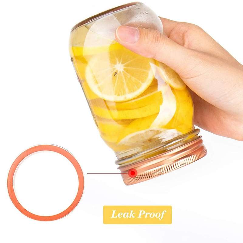 24 Sets 70mm Lids& Bands,mason Jar ,leak Proof (golden/rose Golden)