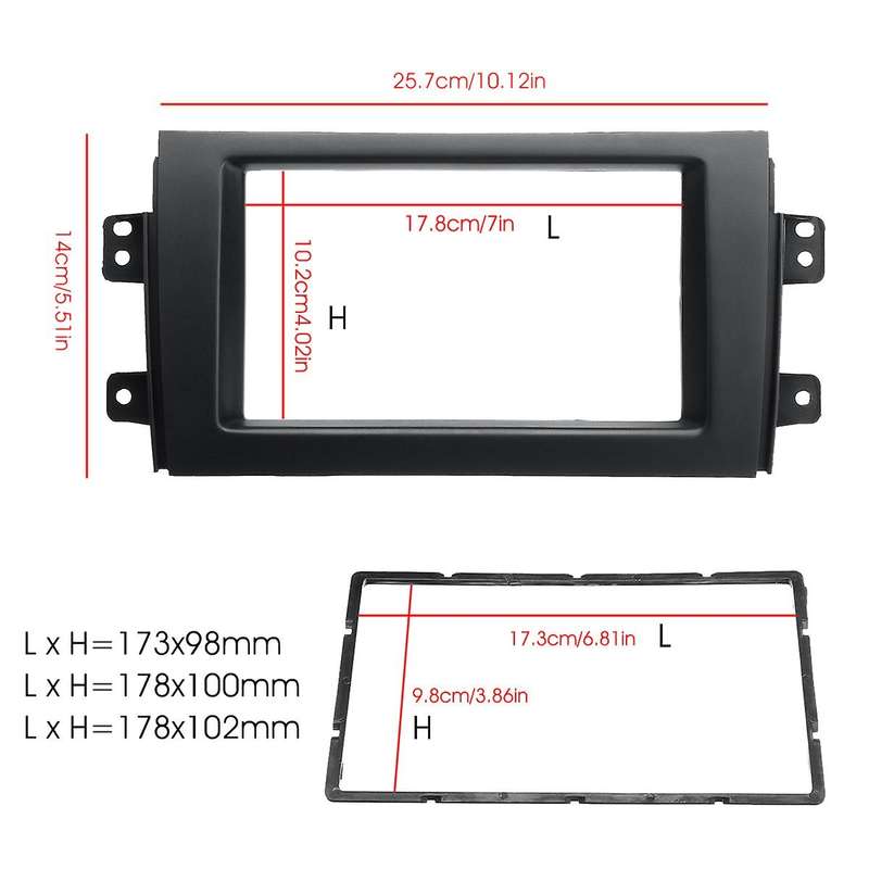2din Car Stereo Radio Panel Audio Trim Frame for Suzuki Sx4 2007-2013