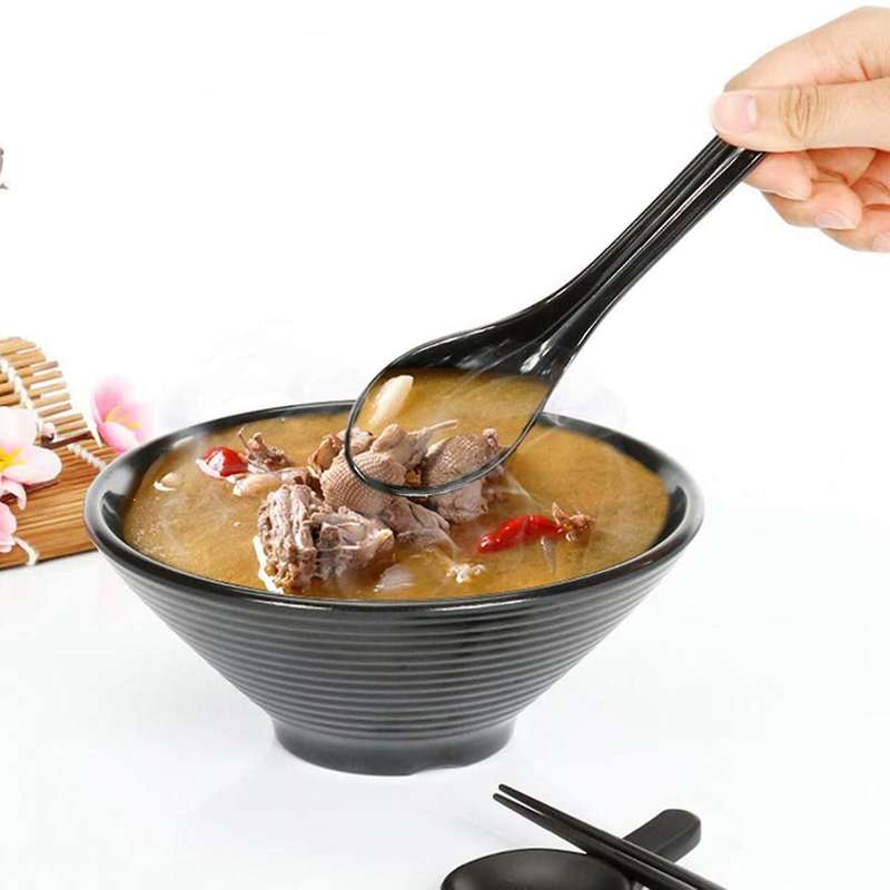 18 Pcs Japanese Style Spoons Rice Spoons Soup Spoons with Long Handle