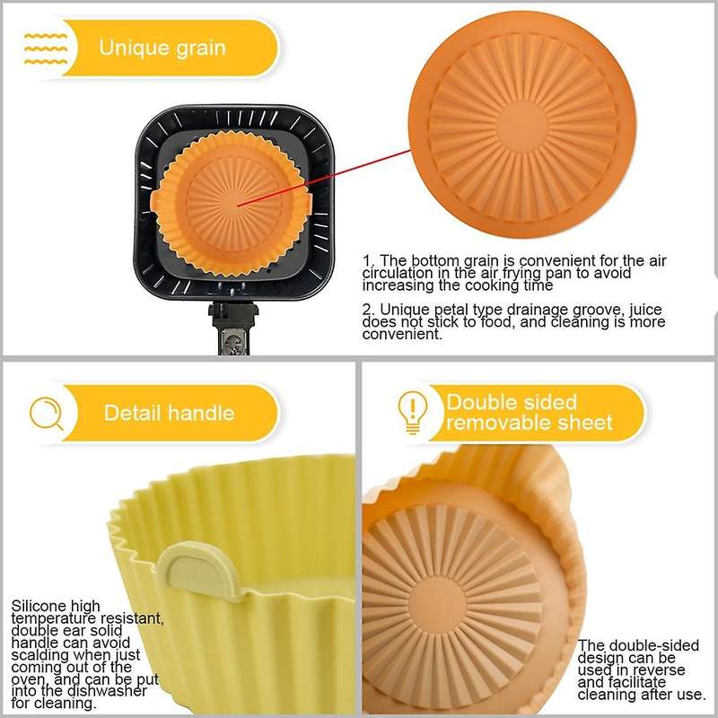 3pcs Airfryer Silicone Pot Multifunctional Air Fryers Accessories