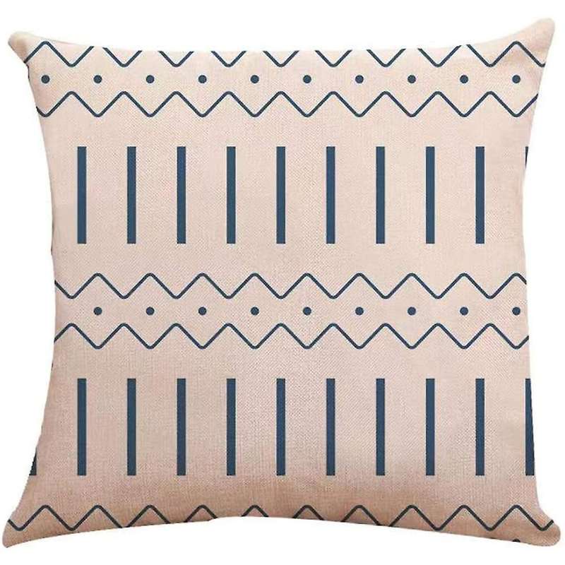 18x18 Sofa Throw Pillow Cover, Outdoor Linen Pillow Case for Sofa B