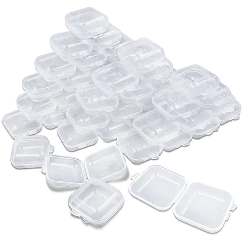 50packs Small Clear Plastic Storage Containers,mixed Empty Mini