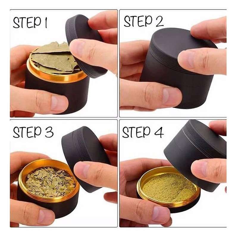 Aluminum Herb Grinder Rubber Paint Inside - Large Capacity 2.48 Inch