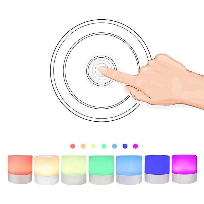 Usb Rechargeable 7 Colors Touching Control Bedside Table Lamp