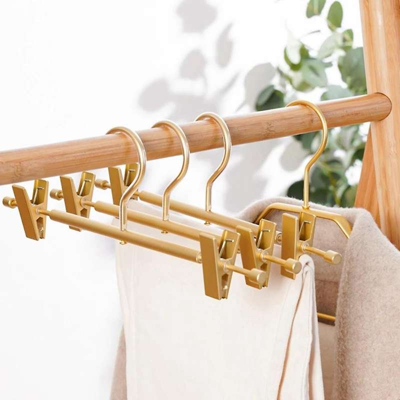 5pcs Trouser Hanger Clips Aluminum Alloy Anti Slip Pants Drying Rack