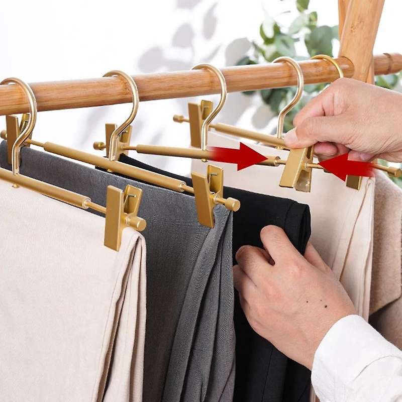 5pcs Trouser Hanger Clips Aluminum Alloy Anti Slip Pants Drying Rack