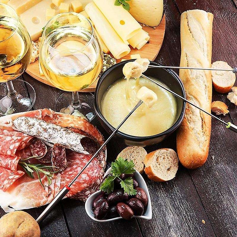 24pcs Stainless Steel Fondue Forks with Handle for Roast Meat