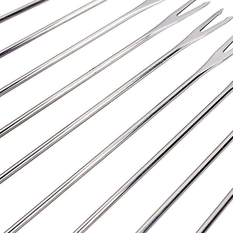 24pcs Stainless Steel Fondue Forks with Handle for Roast Meat