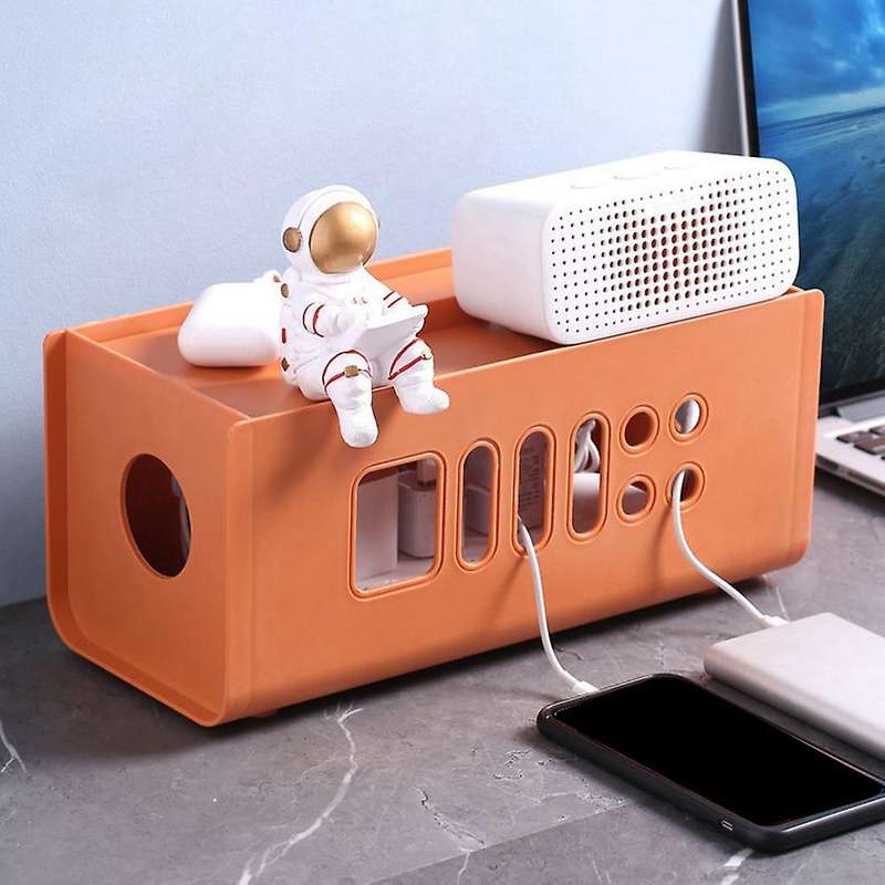 Cable Extension Cord Wire Bin Mobile Charger Electrical Holder Yellow