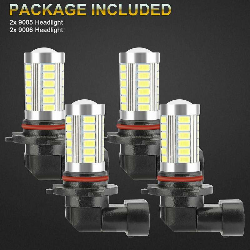 4x 9005 9006 Combo Headlight Bulbs High Low Beam Kit Hb3 6500k Xenon