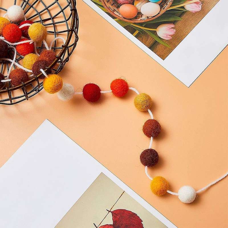 3 Pcs Wool Felt Ball for Mardi Gras Easter Halloween Decor A