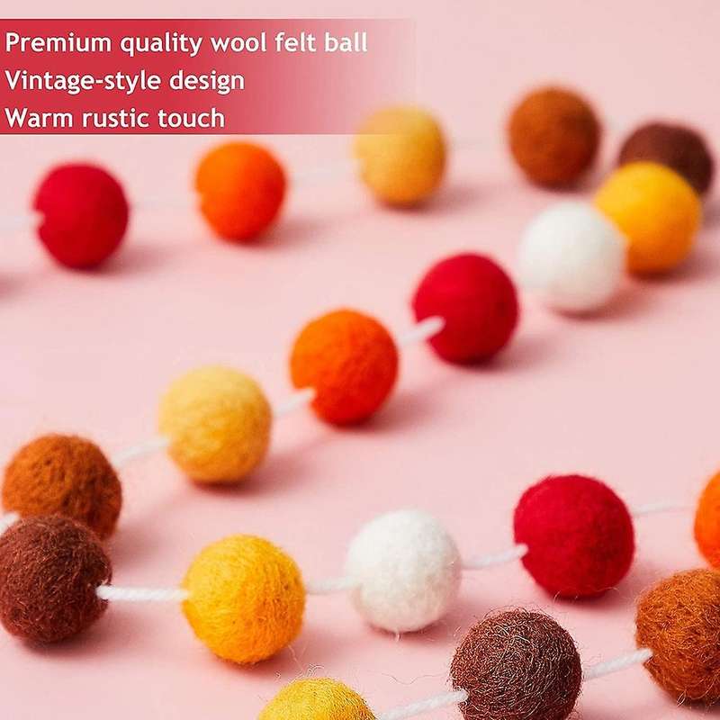 3 Pcs Wool Felt Ball for Mardi Gras Easter Halloween Decor A