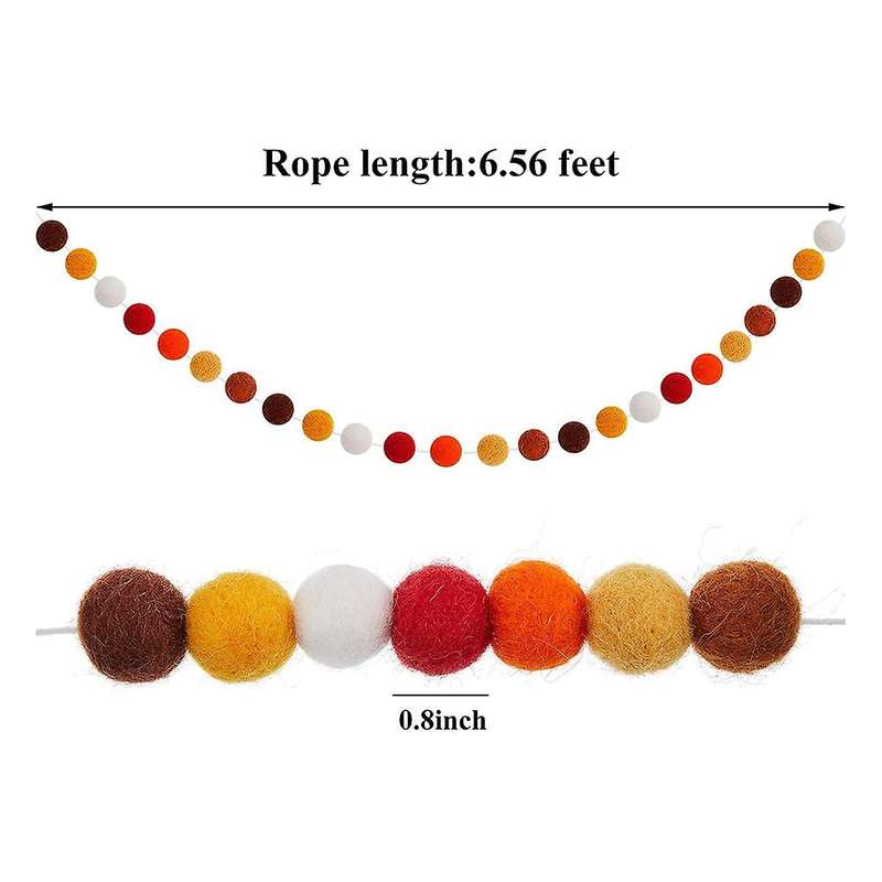 3 Pcs Wool Felt Ball for Mardi Gras Easter Halloween Decor A
