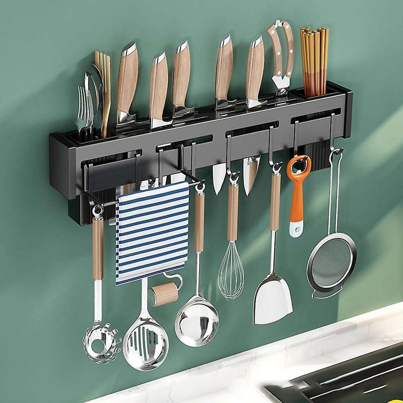 Stainless Steel Knife Kitchen Wall Mounted Shelf Rail Storage Holders