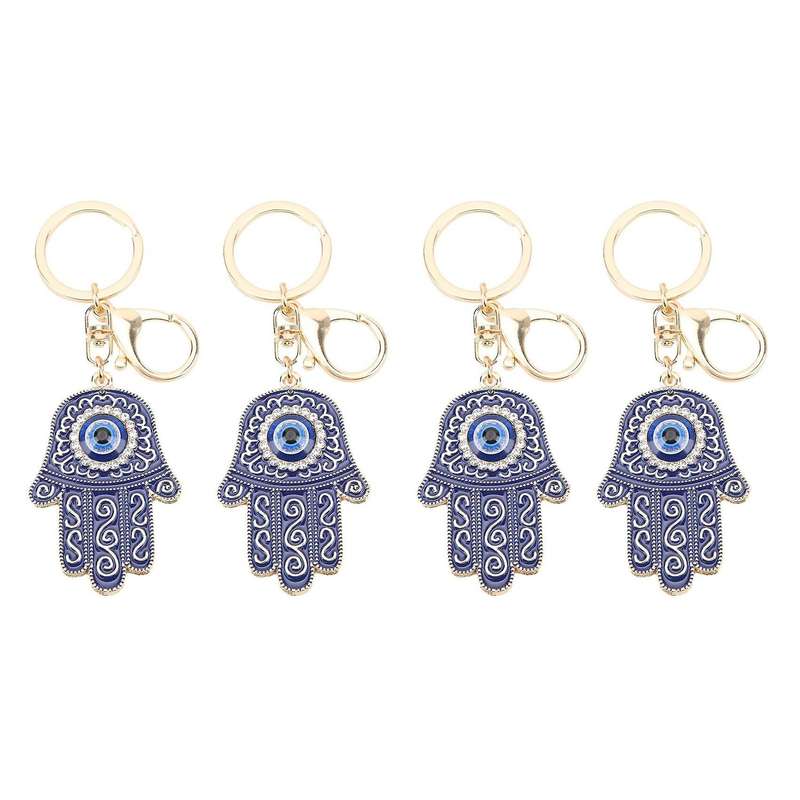 4 Pcs Keychain Pendants Evil Eye Keychain for Womens and Mens (blue)