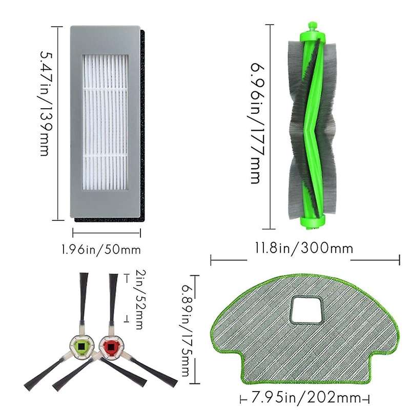 Main Brush Hepa Filter Mop Cloths Rag for Irobot Roomba Combo R113840