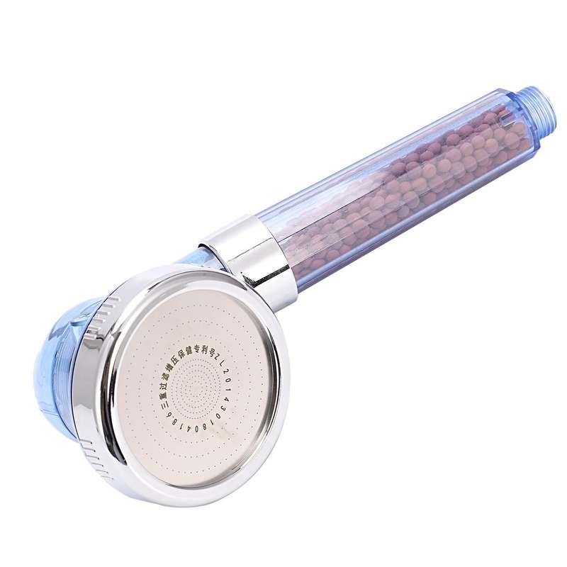 2x 3 Function Adjustable Jetting Shower Filter Shower Head Blue