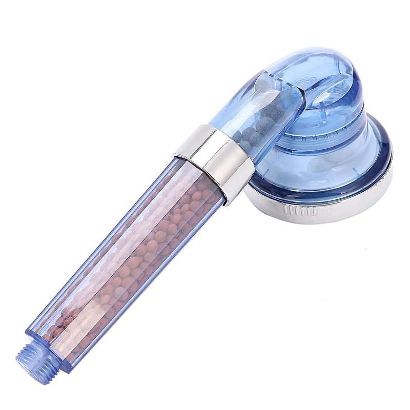2x 3 Function Adjustable Jetting Shower Filter Shower Head Blue