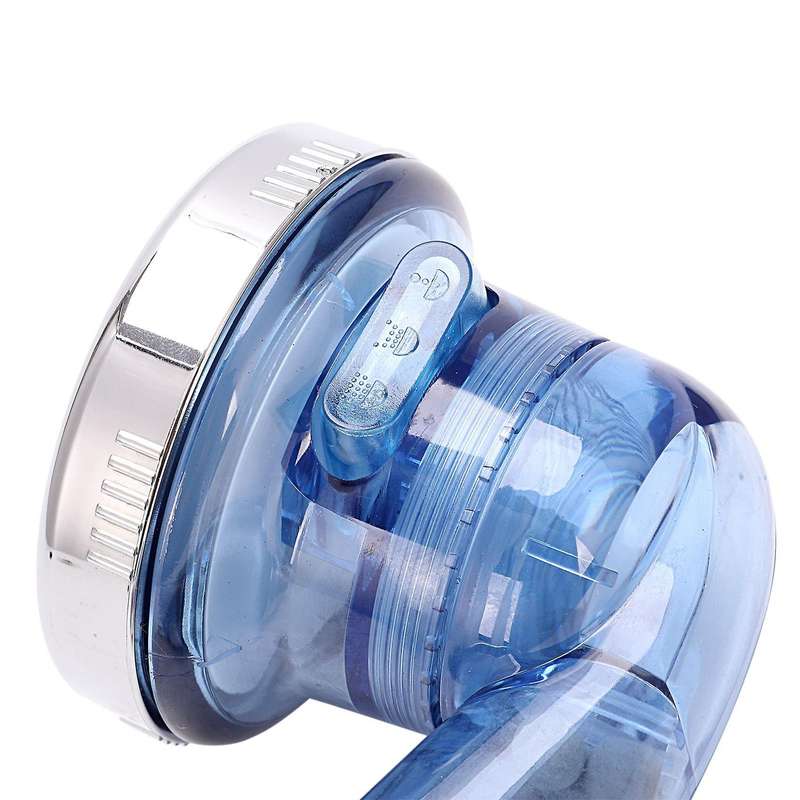 2x 3 Function Adjustable Jetting Shower Filter Shower Head Blue