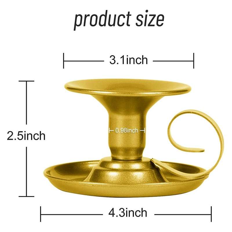 2 Pieces Of Retro Iron Gols Candle Holder for Party Christmas Table