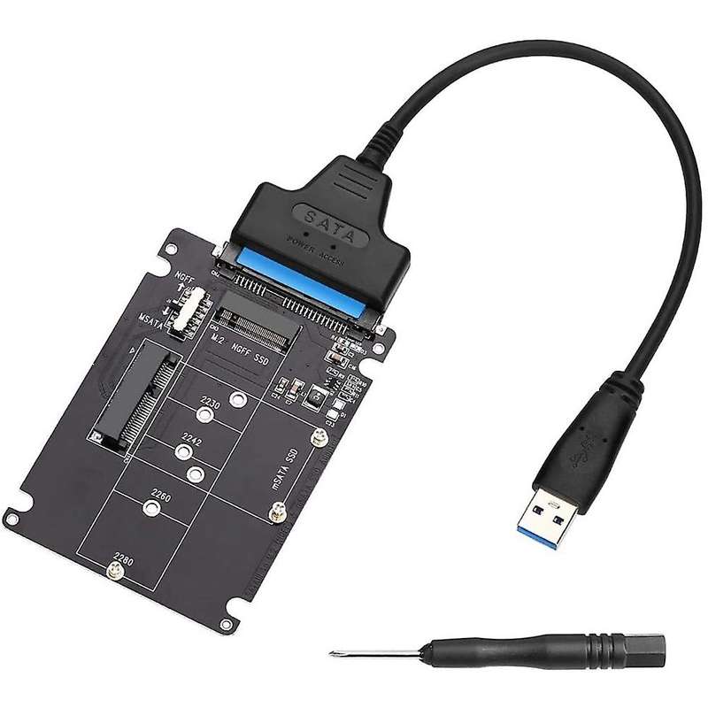 M.2 Ngff Msata to Usb 3.0 Converter Reader Card with Sata Cable