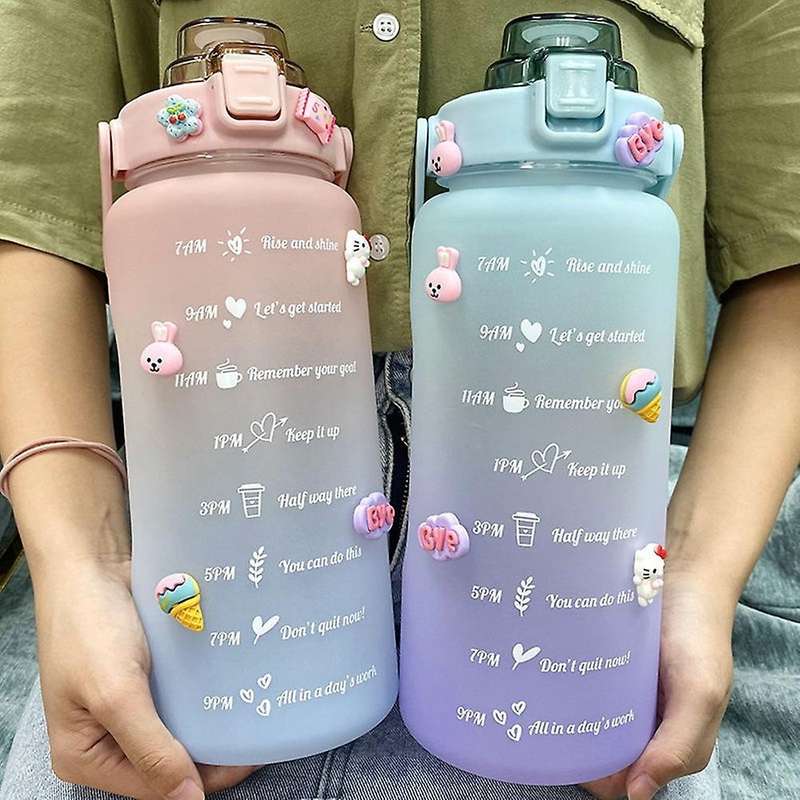 2 Liter Large Capacity Free Motivational with Time Marker-d